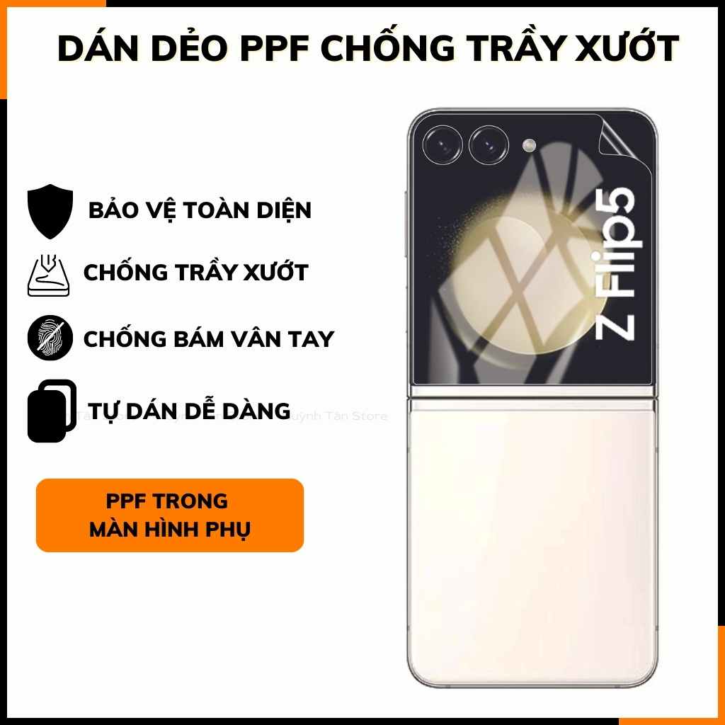 Dán màn hình z flip 5 dẻo PPF trong suốt hoặc nhám bảo vệ màn hình chống vân tay mua 1 tặng 1 huỳnh tân store