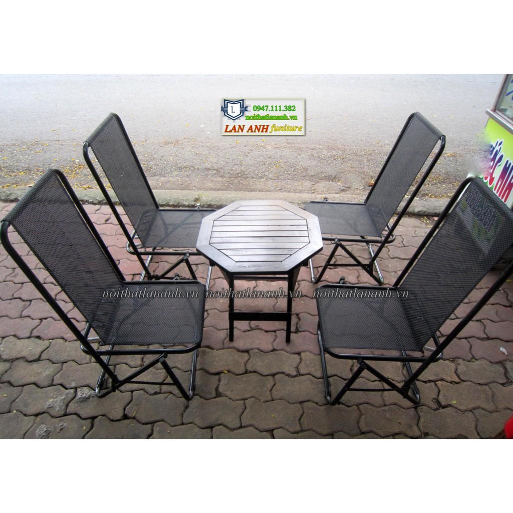 Ghế xếp cafe trà chanh du lịch dã ngoại vải lưới treo lò xo khung sắt sơn tĩnh điện nhiều màu bền đẹp