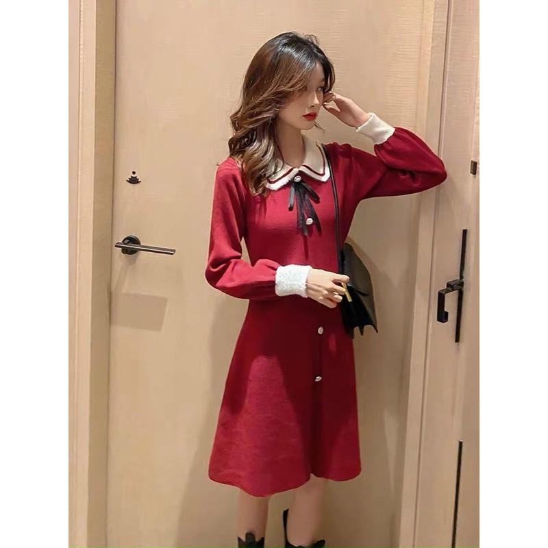 Váy len nơ QC cao cấp