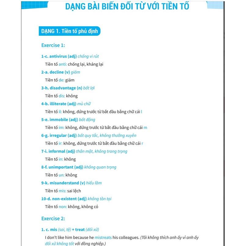 Sách Bài tập từ loại tiếng Anh (ôn thi vào lớp 10 và 10 chuyên)