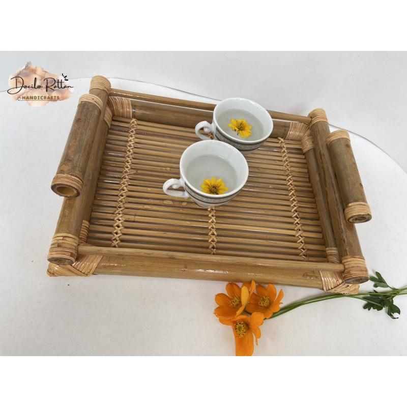Khay tre đựng ấm chén trà- Khay đựng trà