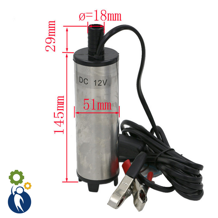 Máy Bơm Chìm Bơm Dầu Bơm Nước Mini Phi 51mm - 24V