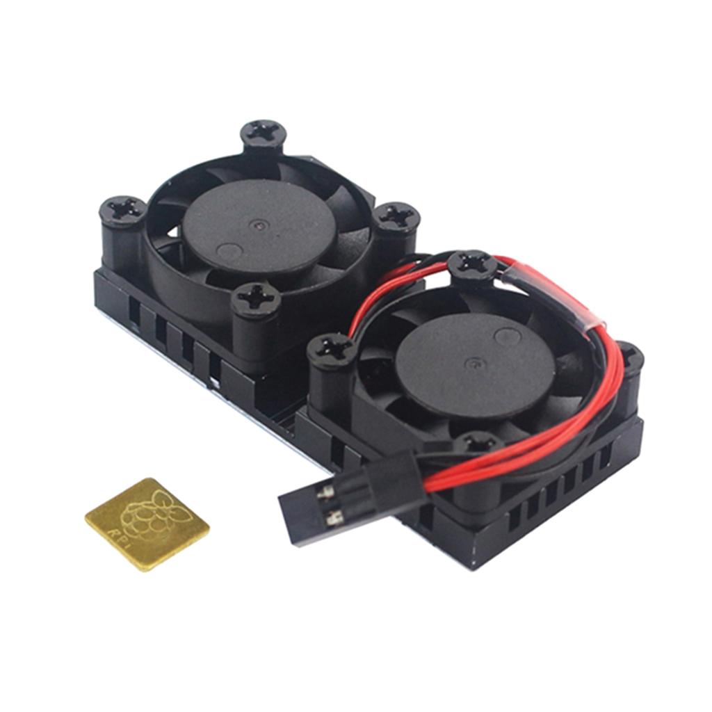 5V 0.3A Fan Cooling System Module with Heatsink for Raspberry Pi 3B/2B/B+, Dual Fan Cooler Fan