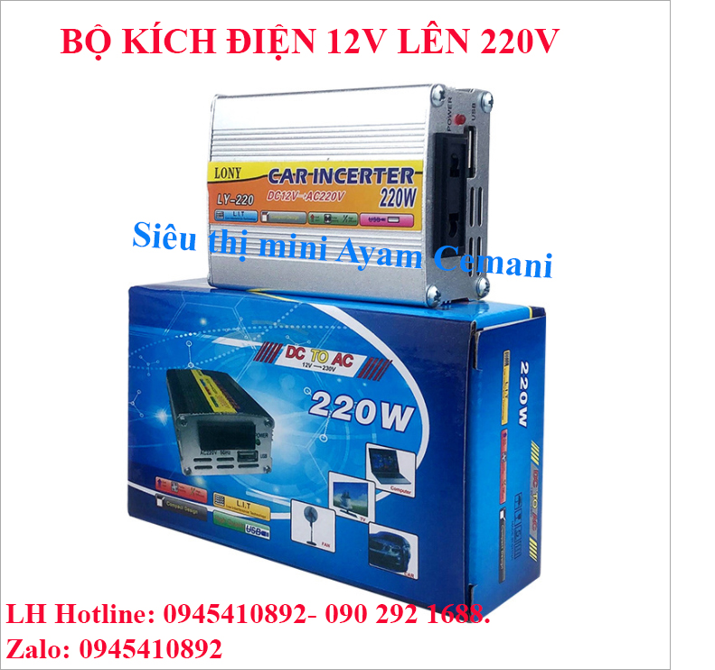 Bộ kích điện 12v lên 220v 220W
