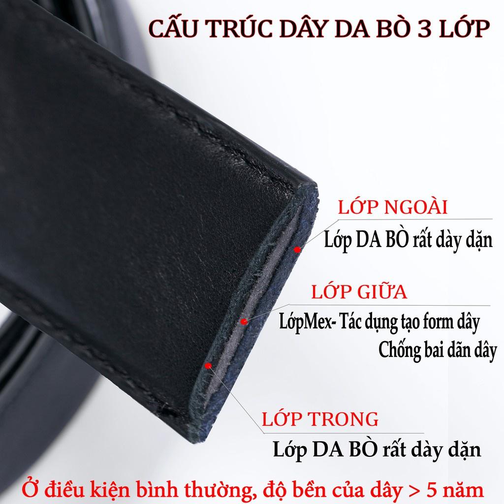 Thắt Lưng Nam Da Bò 3 Lớp Siêu Mềm, Dây Nịt Nam