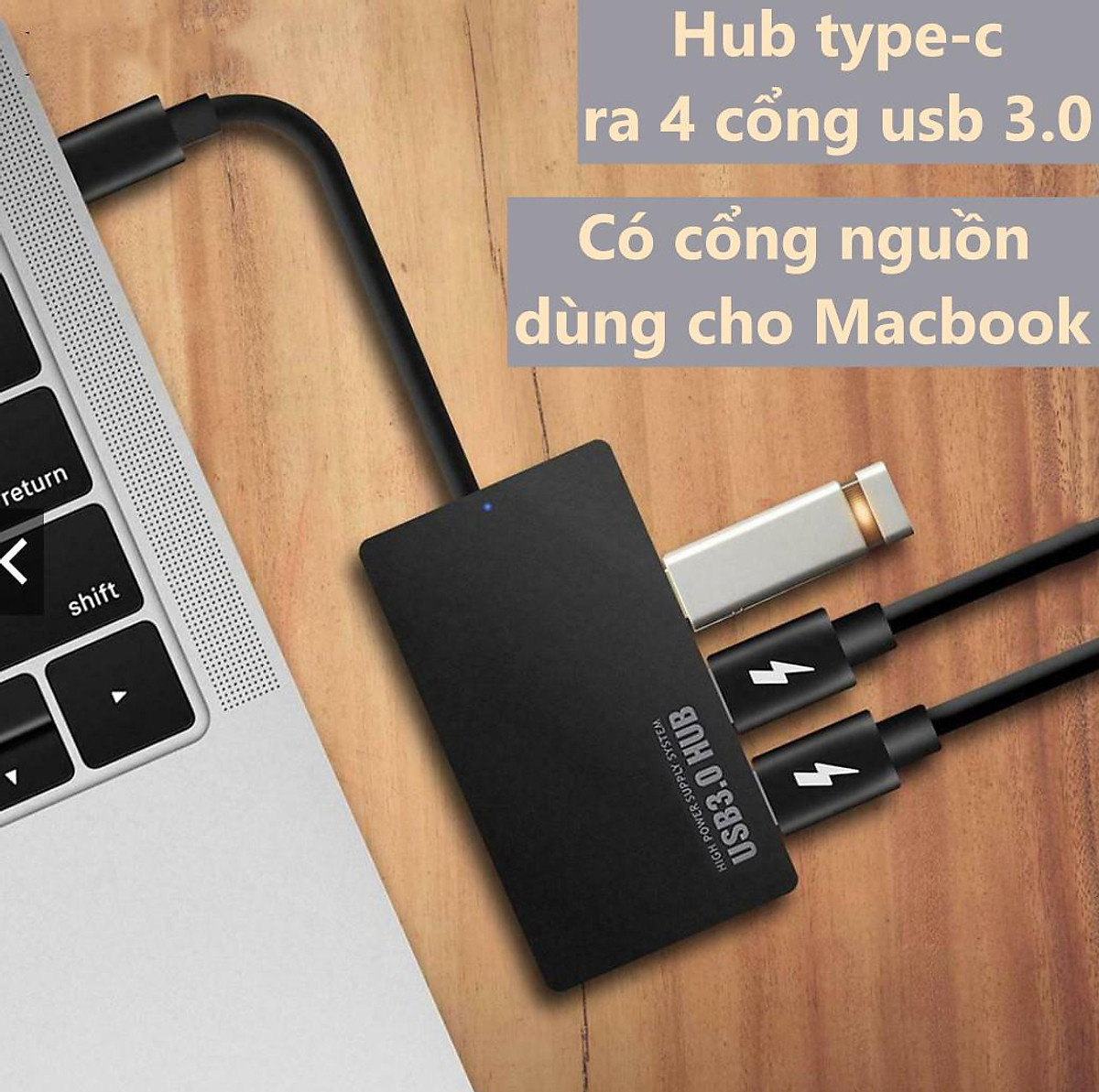 HUB TYPE C Và HUB USB Chia 4 Cổng USB 3.0 Dành Cho Macbook Pro, Laptop, PC, Hỗ Trợ OTG Cho Điện Thoại, Máy Tính Bảng, Sạc Pin, Kết Nối Đa Năng Ổ Cứng, Bàn Phím, Chuột, Máy In, Thiết Bị Ổ Chia USB - Hàng Chính Hãng