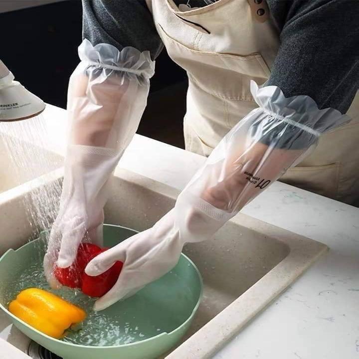 GĂNG TAY CAO SU SIÊU DAI SIÊU BỀN BẢO VỆ ĐÔI TAY LÓT NỈ CÓ BO CHUN CHỐNG TUỘT