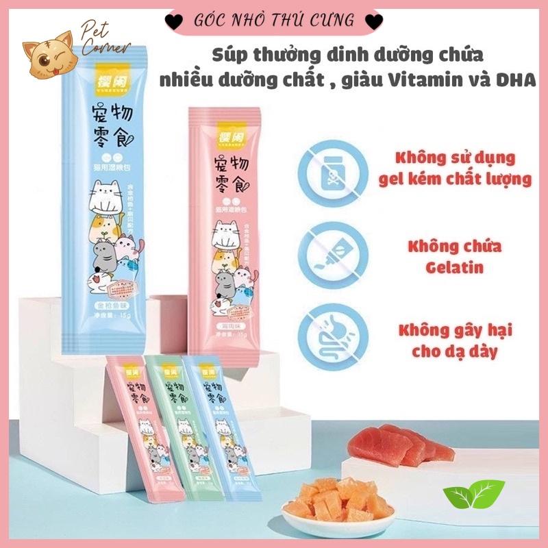 Combo 10 thanh súp thưởng cho mèo hương vị thơm ngon (15gr/thanh)