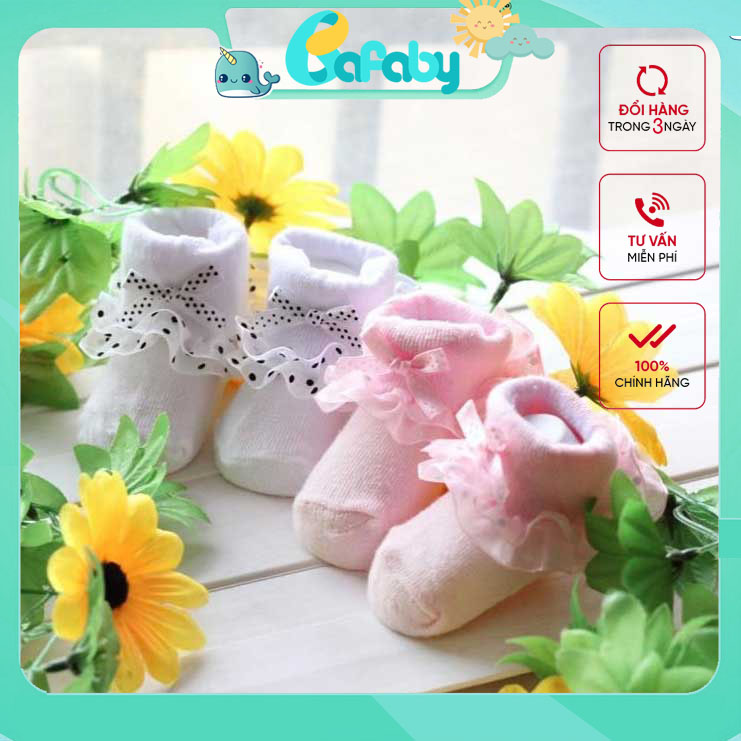 Tất Sơ Sinh Cho Cé từ 0-12 Tháng Tuổi, Chất Cotton Xin Xắn, An Toàn Tuyệt Đối Với Làn Da Của Bé