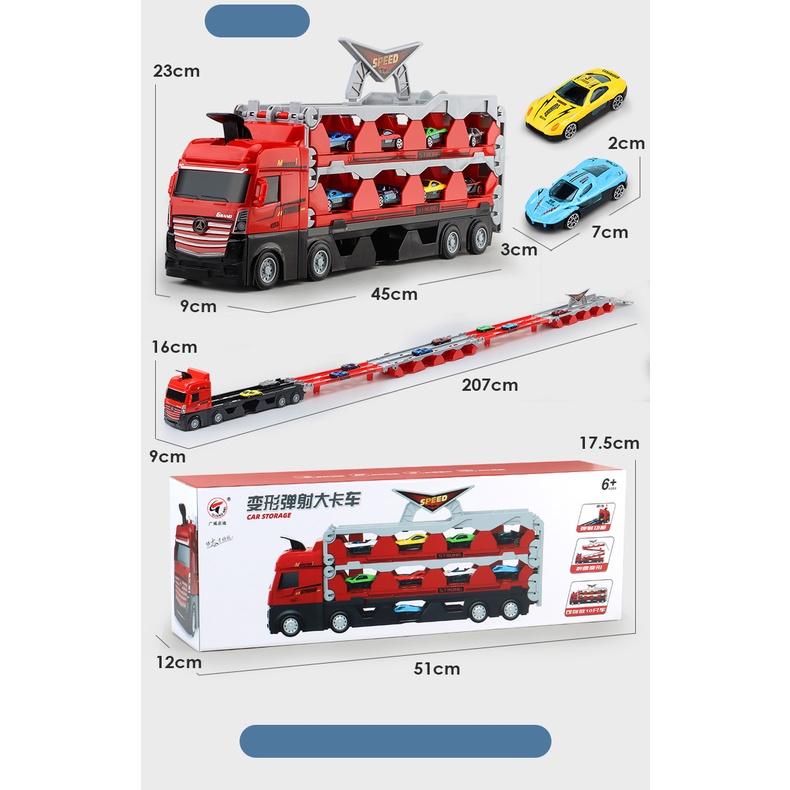 Bộ xe tải vận chuyển siêu xe, Xe container bigsize, Bộ xe vận chuyển xe đua, Đồ chơi xe đua, Xe đầu kéo container