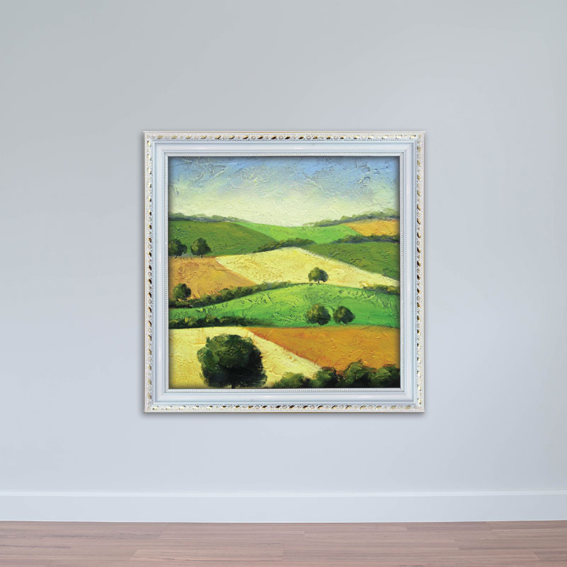 Tranh phong cảnh đồng quê Châu Âu sơn dầu - Tranh in canvas W1885