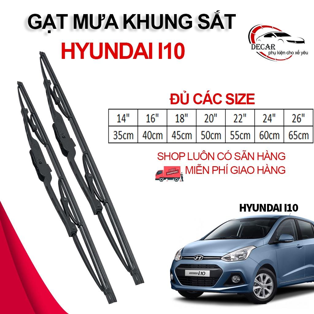 1 Cặp cần gạt mưa khung xương, chổi gạt mưa xe Hyundai I10 , gạt kính xe oto, thanh gạt nước mưa gạt mưa