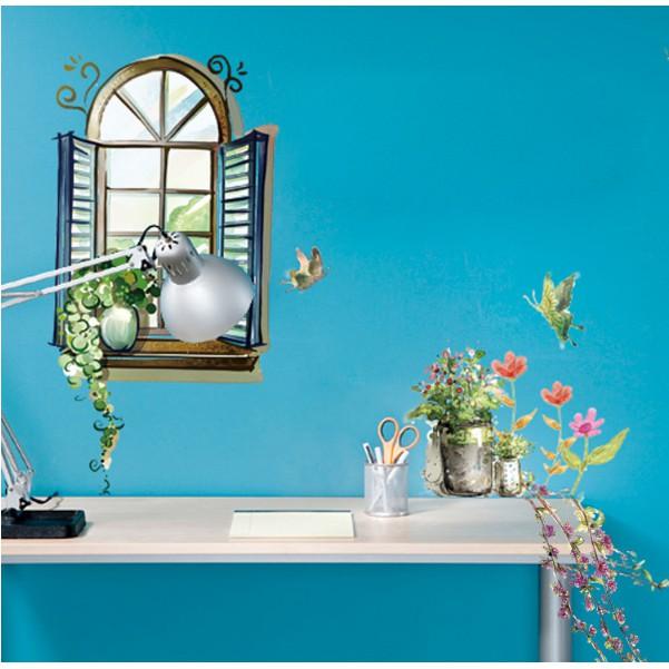 Decal dán tường cửa sổ và ghế