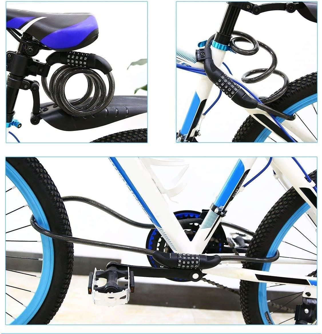Khóa xe đạp bằng mã số Khóa xe đạp 120CM độ bảo mật khóa rất cao với tổ hợp mã 5 chữ số, khóa kết hợp chống trộm cáp khóa xe đạp