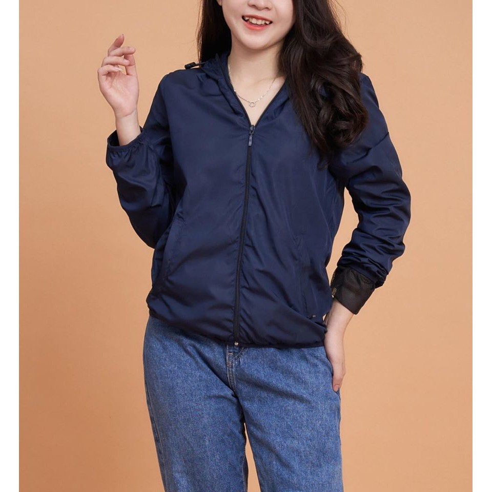 Áo gió NỮ 2 lớp LÓT LƯỚI, chống nước nhẹ, tông màu thời trang chipxinhxk