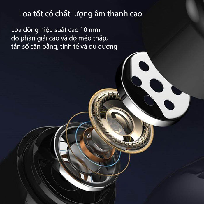 Tai Nghe Bluetooth 1 Bên có Mic Thoại, Led Báo Phần Trăm Pin hàng nhập khẩu