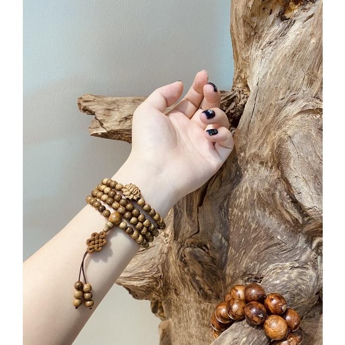 Trầm tốc 6 li charm sen bạc mạ vàng