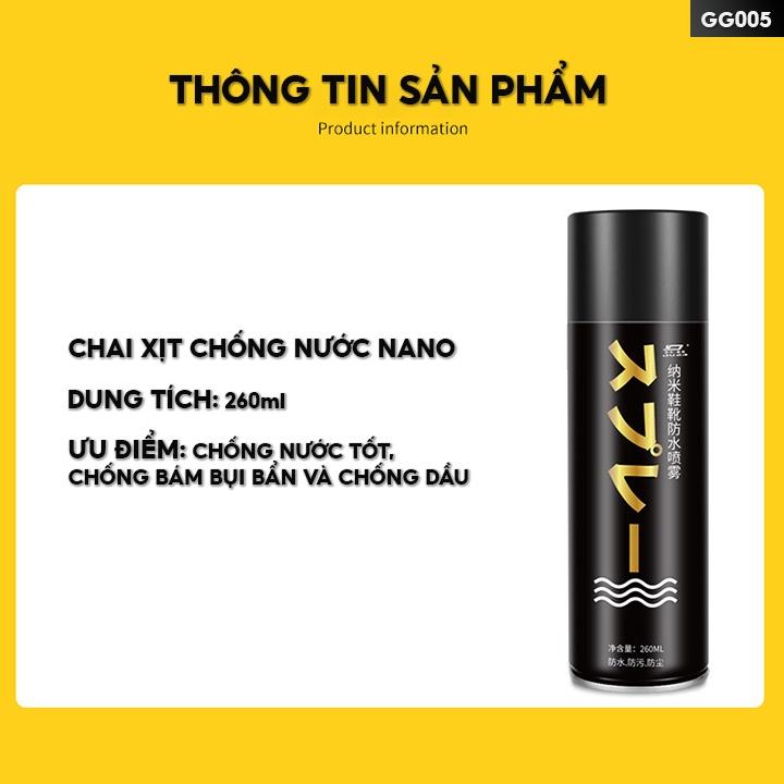 Chai Xịt Nano Chống Nước Dành Cho Giày Dép Loại 260ml Xịt Nhiều Lần GG-005