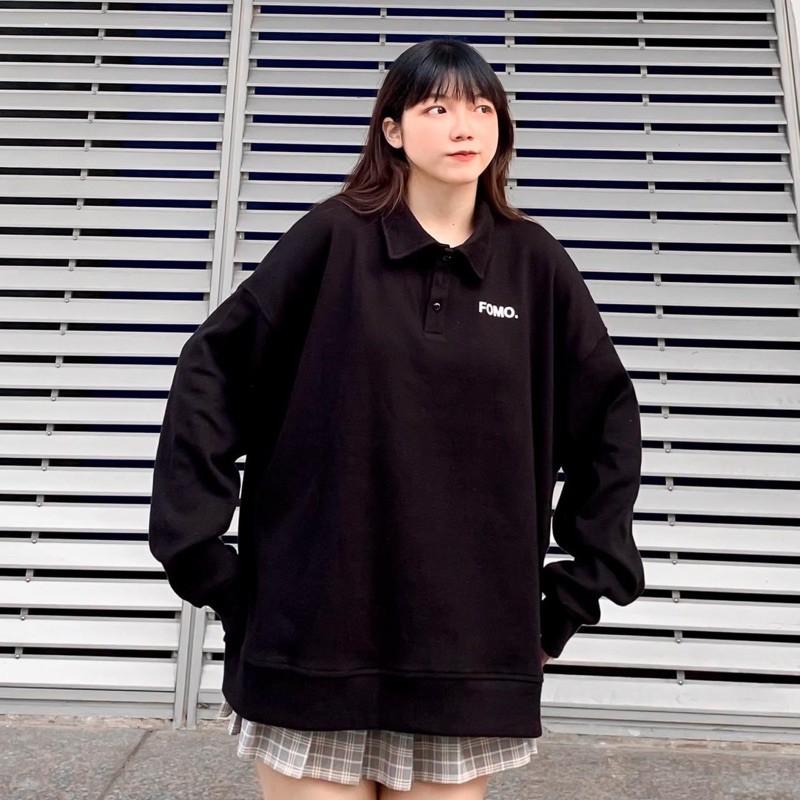 Áo sweater tay dài form rộng POLO FOMO ulzzang (ẢNH THẬT