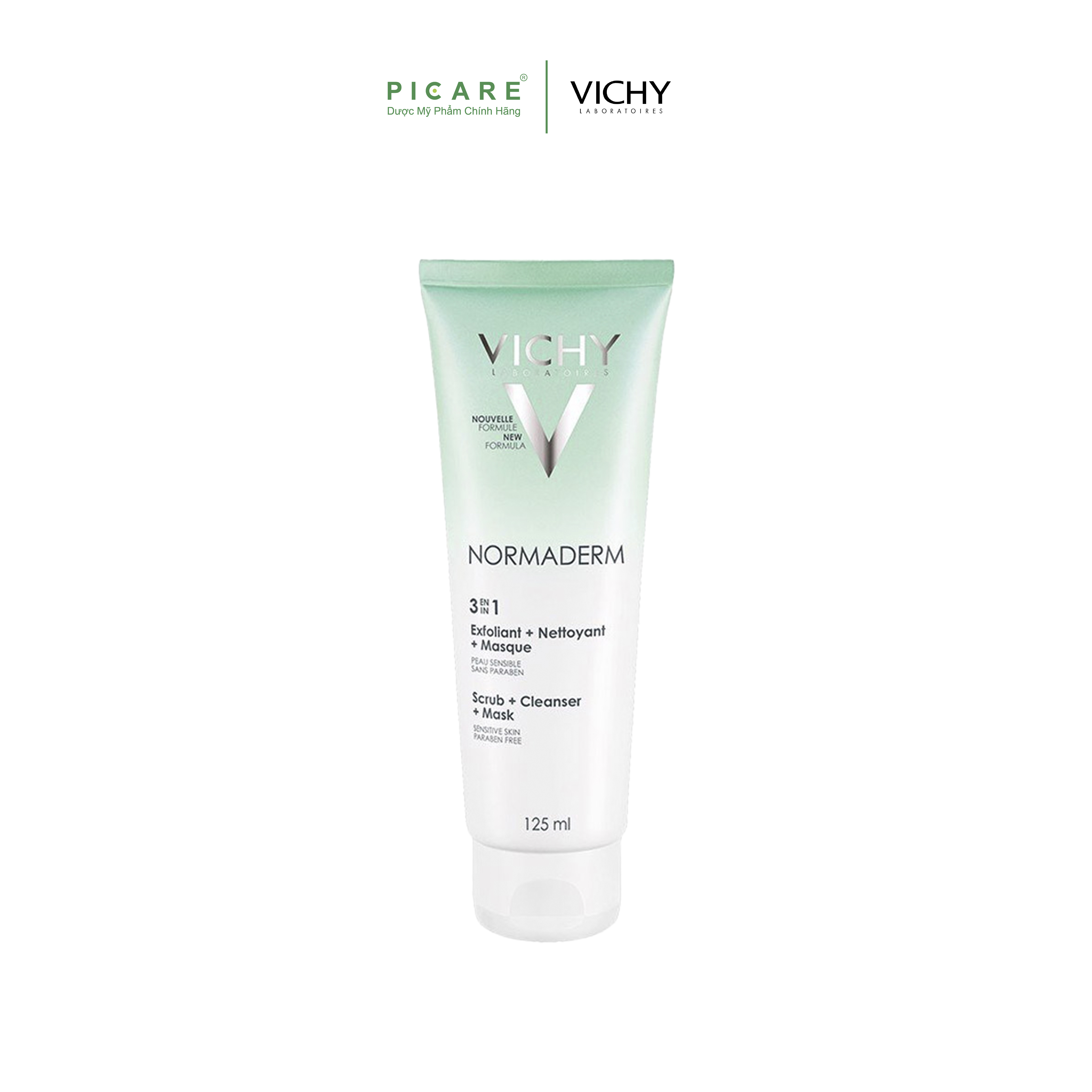 Kem Tẩy Tế Bào Chết 3 Tác Dụng Vichy Normaderm 3in 1 Scrub + Cleanser + Mask 125ml - M9721500 - 100758058