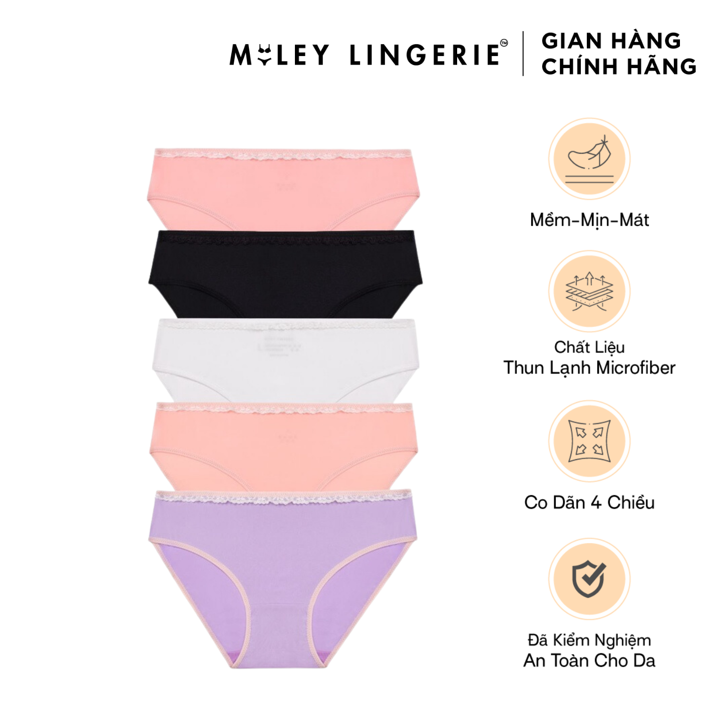 Combo 5 Quần Lót Nữ Cotton Thiên Nhiên Being Me Miley Lingerie