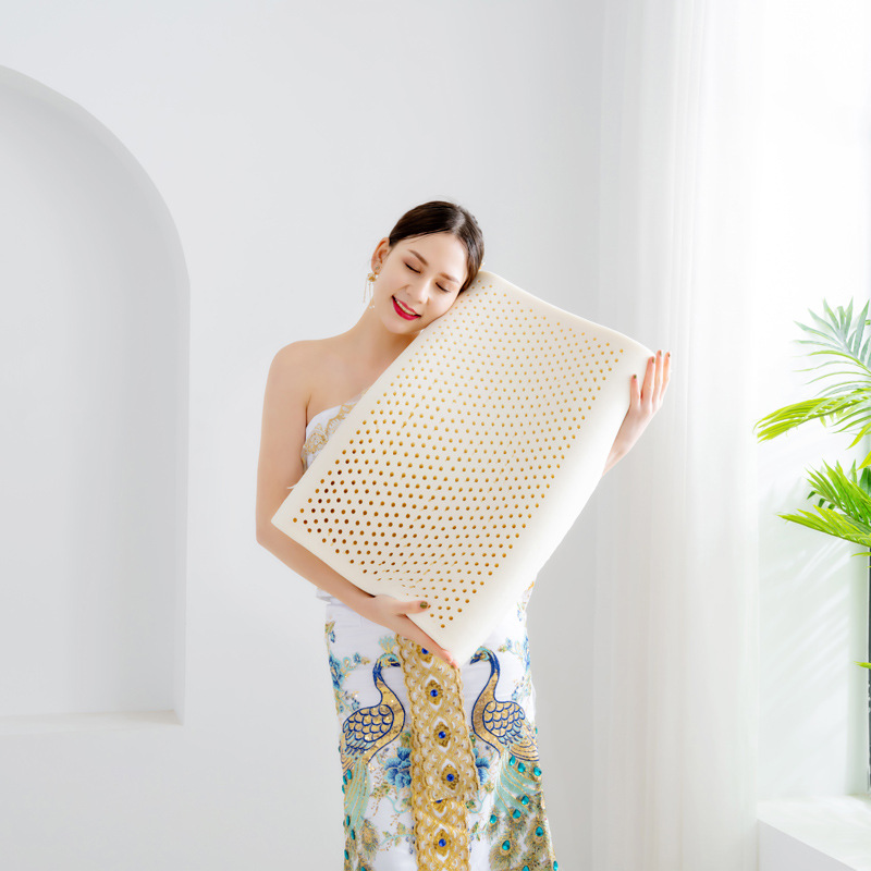 Gối Cao Su Masage Thiên Nhiên Kết Hợp Lượn Sóng Hin Home Bedding Gối Ngủ Nằm Êm Ngủ Ngon