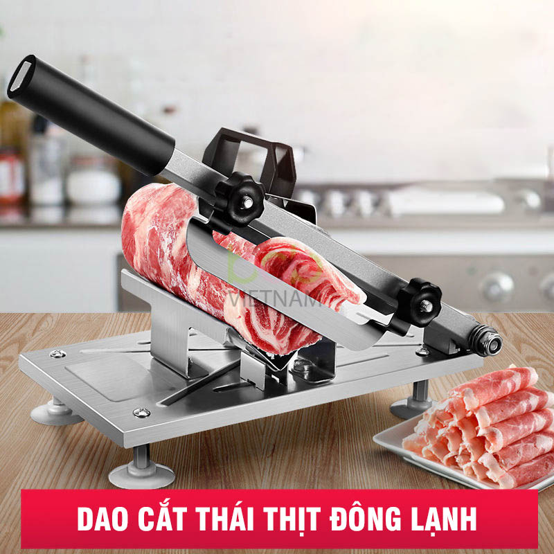 Dao Cắt Thái Thịt Đông Lạnh Có Thể Điều Chỉnh Độ Dày Của Thịt, Có Thanh Cố Định Khối Thịt Tiện Lợi Và Đa Năng