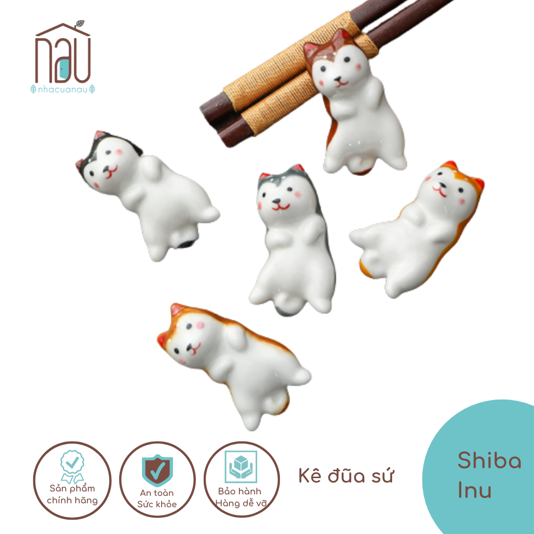 Kê đũa sứ hình mèo và shiba inu phong cách Nhật đáng yêu có thể làm quà sinh nhật, tặng người yêu mèo