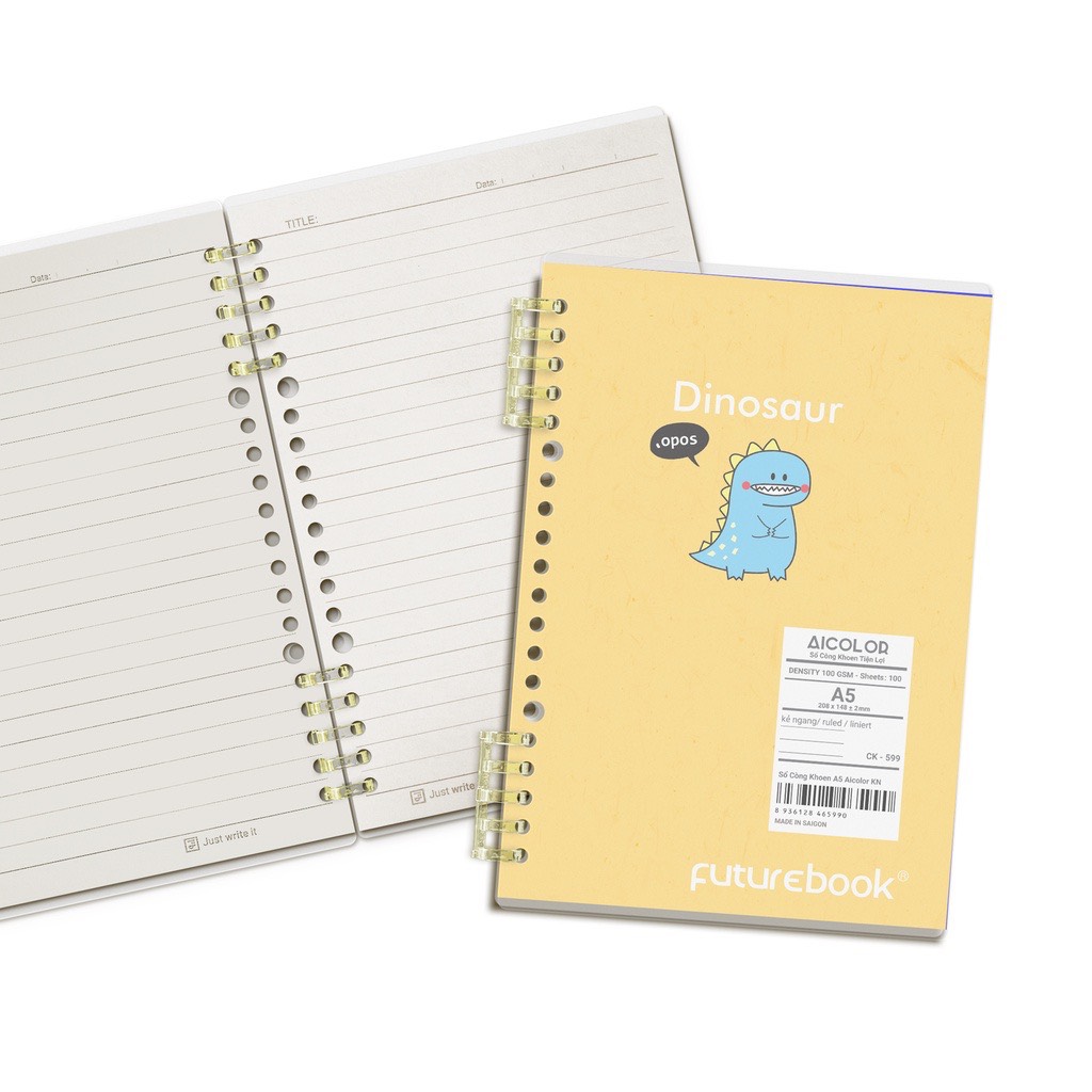 FUTUREBOOK-Sổ Còng Tiện lợi A5 –100Trang–Dòng Kẻ Ngang–Định Lượng 100Gsm. Mã Sản Phẩm CK599