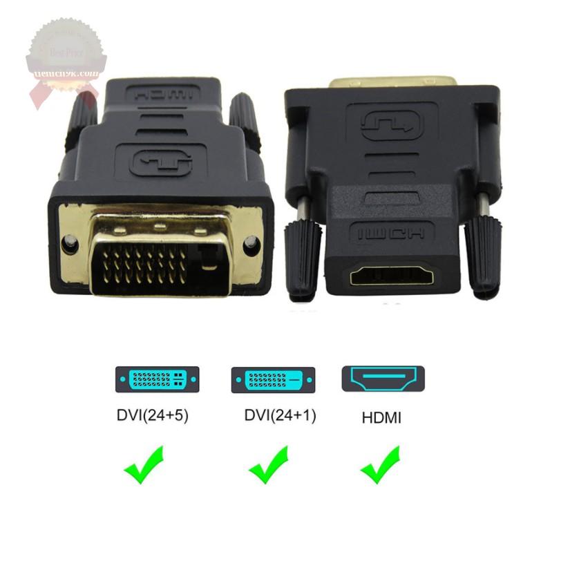 Đầu chuyển DVI 24 1 sang HDMI hai chiều đa năng màu đen