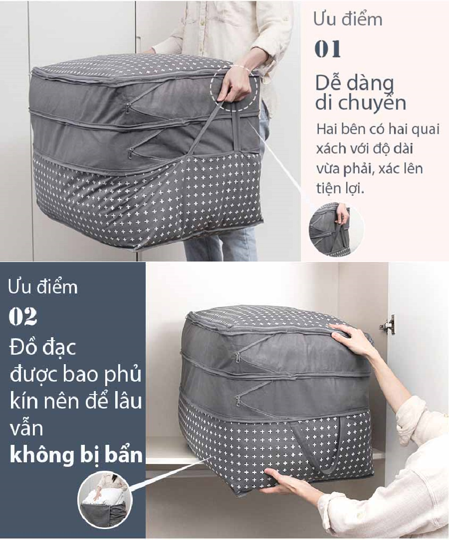 TÚI ĐỰNG CHĂN MÀN 3 TẦNG- SIZE KHỔNG LỒ