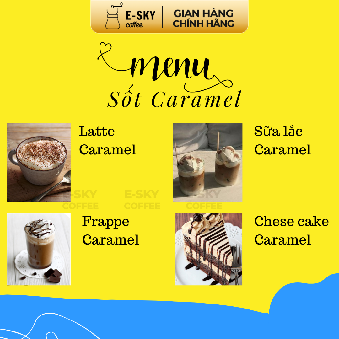 Sốt Caramel Pomona Caramel Sauce Nguyên Liệu Pha Chế Cà Phê, Trà Sữa Hàn Quốc Chai 2kg