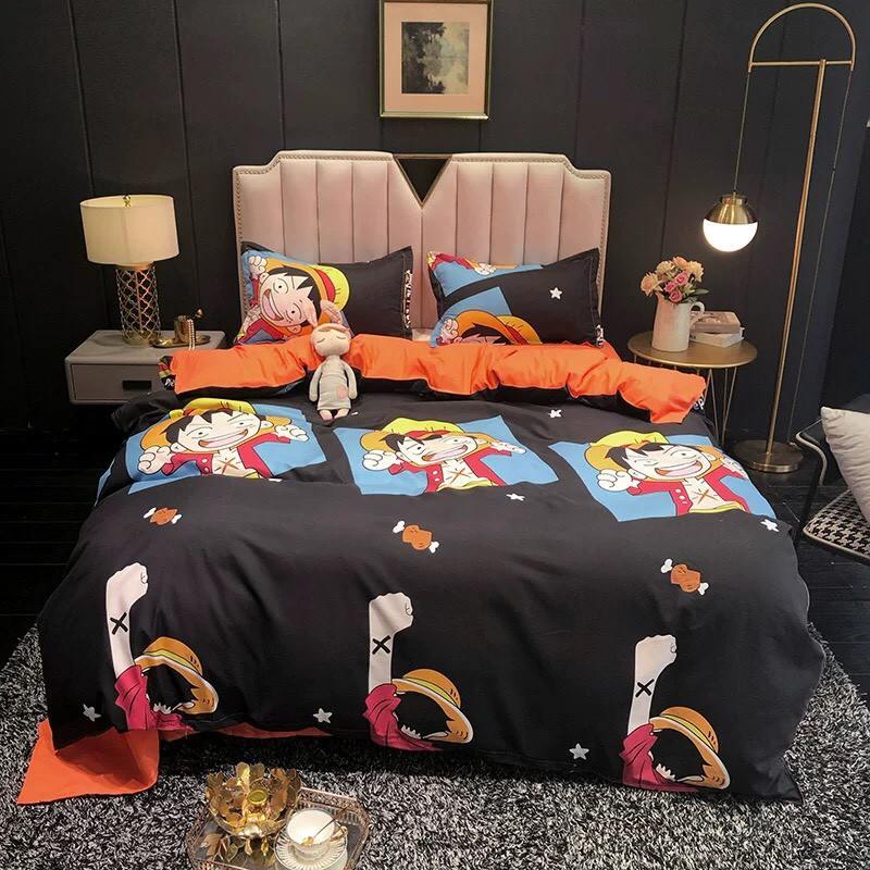Bộ chăn ga gối Vua hải tặc Luffy - One Piece - 100% Cotton Poly cao cấp - Hàng xuất khẩu
