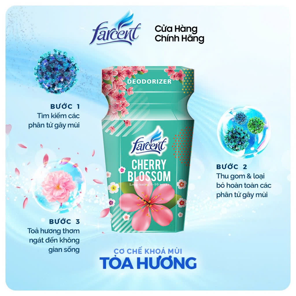 Hộp toả hương khử mùi thanh lọc không khí Farcent hương dịu nhẹ 300ml cho bếp, phòng khách, nhà tắm