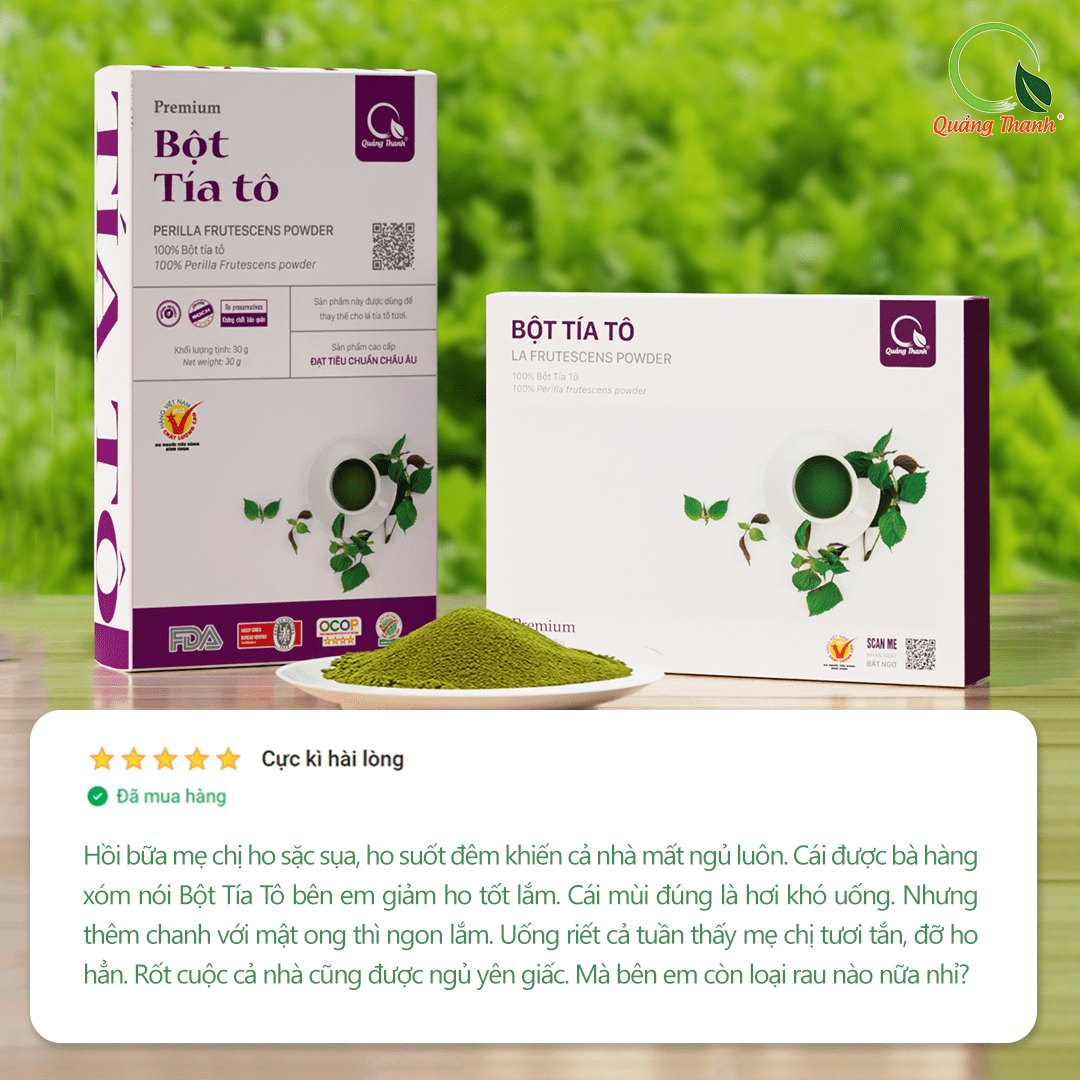 Bột Tía Tô Quảng Thanh 100% Nguyên Chất Sấy Lạnh - Bổ phổi phế, đẹp da, hỗ trợ bệnh Gout - Gói 100 gr
