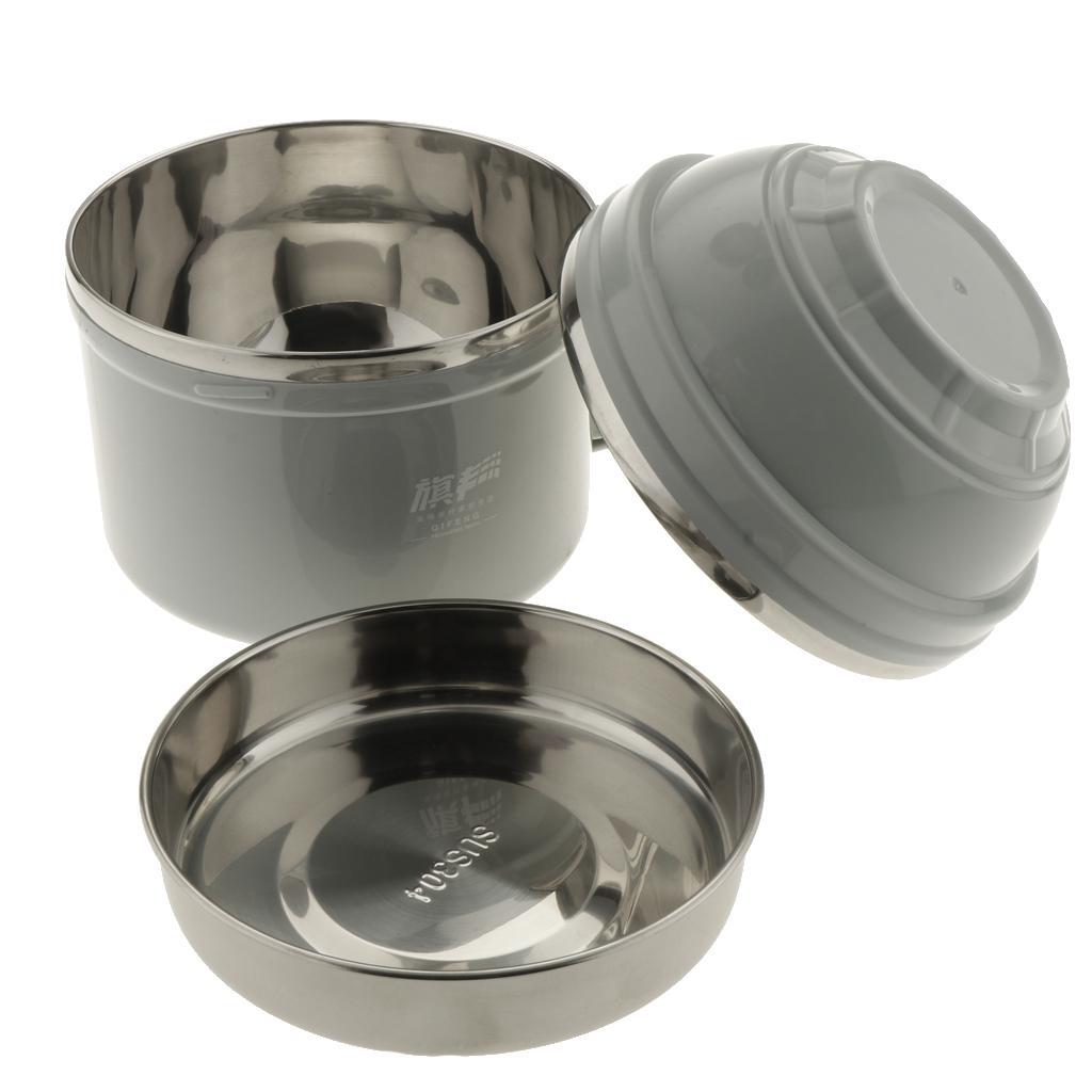 Stainless Steel Double Wall Thermal Bento Lunch Box Noodle Bowl 1200ML Pink