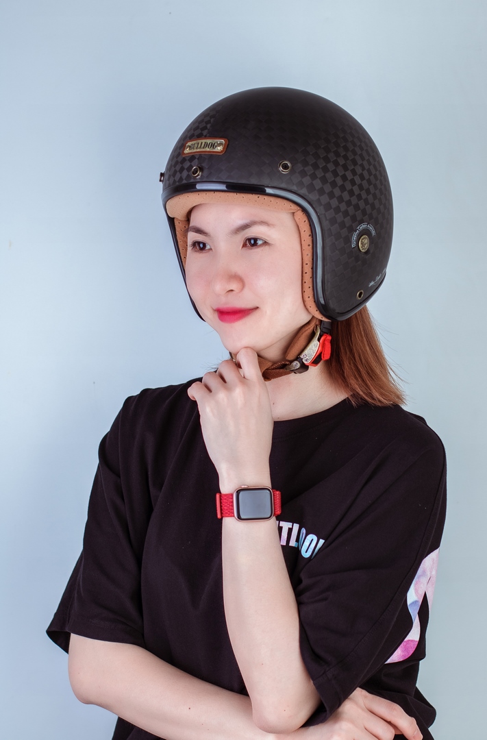 Mũ Bảo Hiểm 3/4 Cổ Điển BULLDOG Heli Carbon