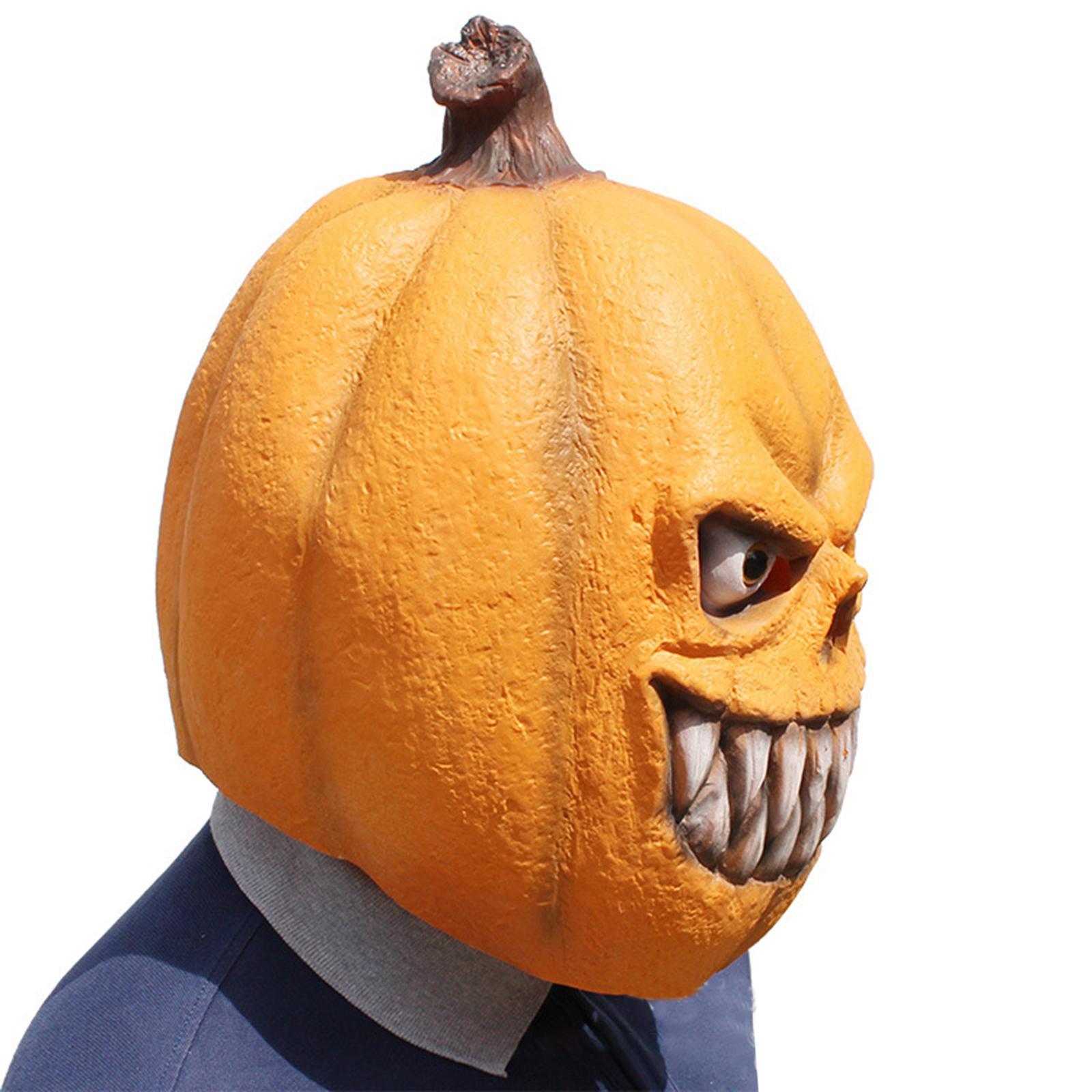 Halloween Pumpkin Head Scary Full Face Cover for Cosplay Carnival Party