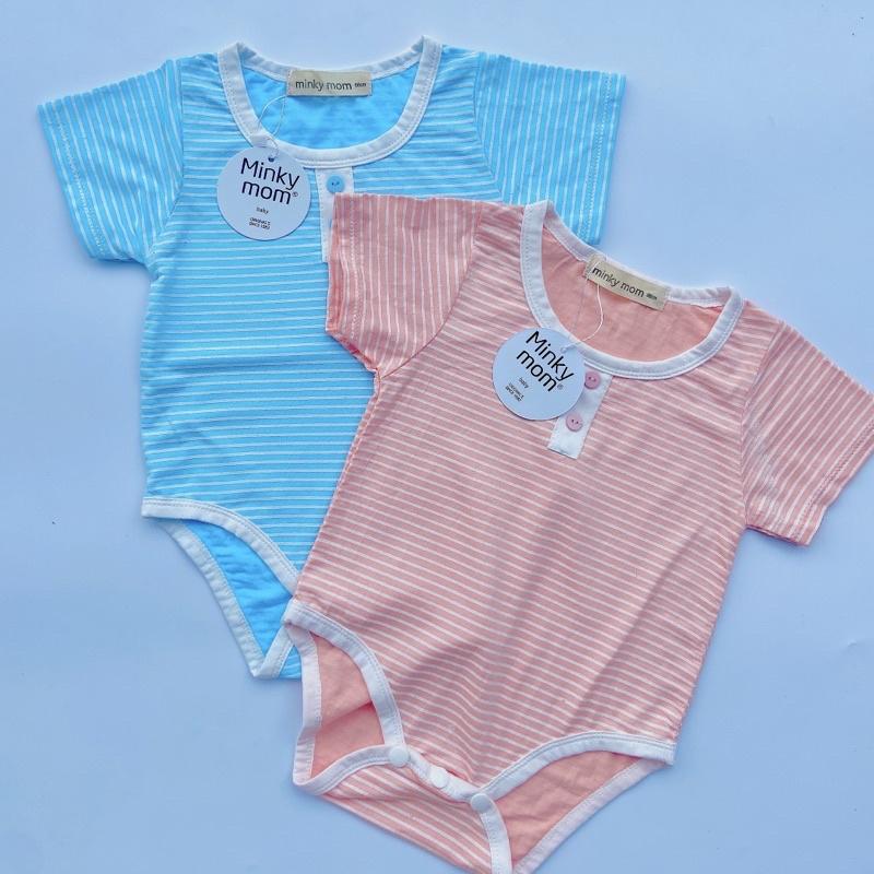 mẫu body sọc minky mom tháo gài bỉm tiện lợi cho bé trai và bé gái