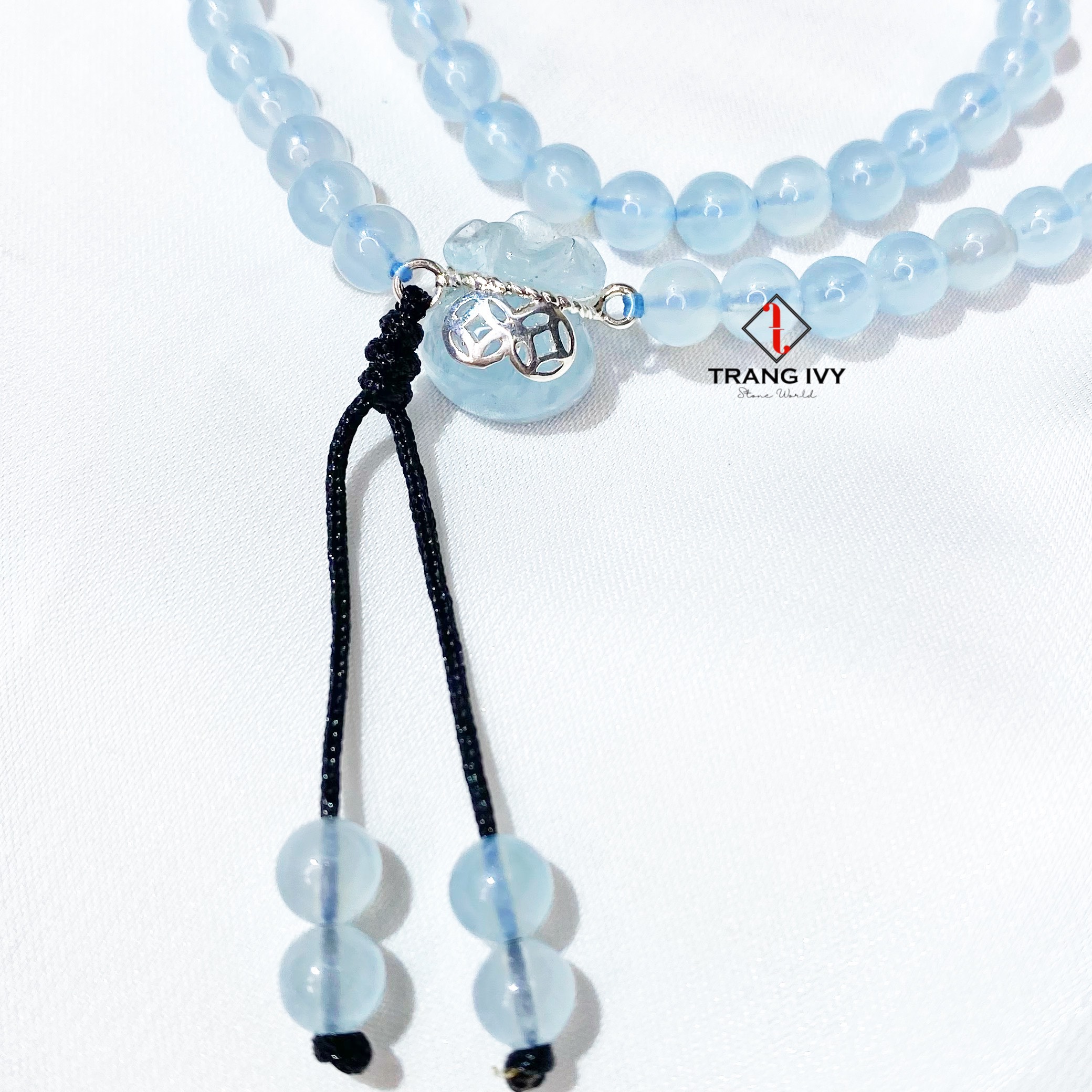 Vòng tay Aquamarine mix túi tiền