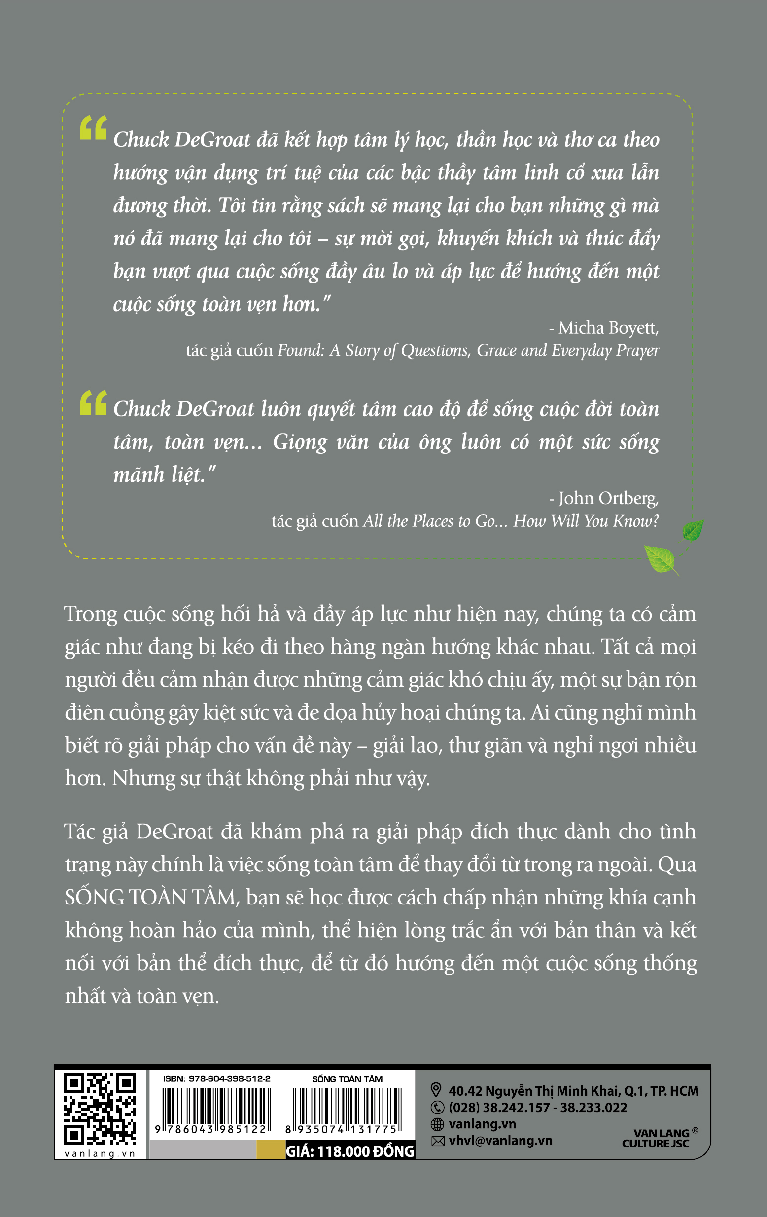 Sống Toàn Tâm - Chuck DeGroat - Vanlangbooks