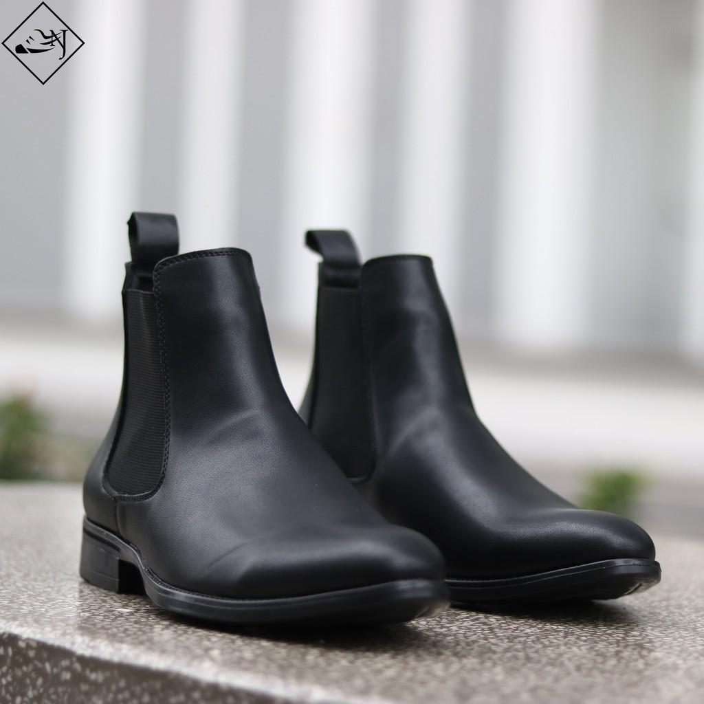 Giày Boot Nam - Chelsea Boots Da Bóng - Giày cao cổ nam