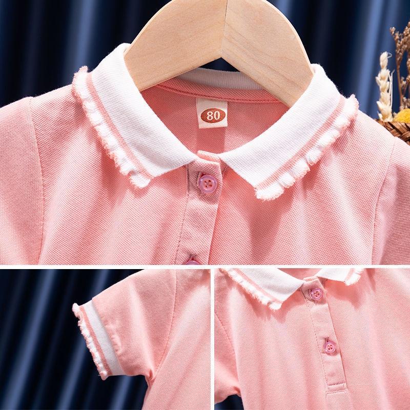 ATG19 Size 90-130 (9-27kg) Áo thun bé gái (Áo polo có cổ ngắn tay 100% cotton) Thời trang trẻ Em hàng quảng châu