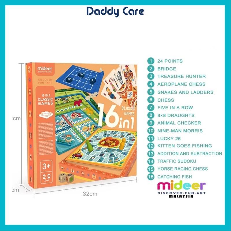 Bộ Cờ Cổ Điển Mideer Classic Games 16 In 1, Đồ Chơi Trí Tuệ Dành Cho Bé Từ 2,3,4,5,6,7 Tuổi