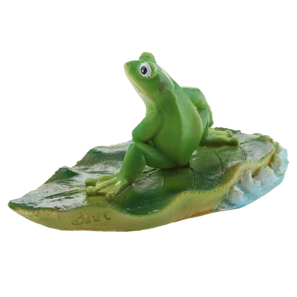 Artificial Lotus Leaf Frog Water Floating Ornament Pond Decor 3 Types