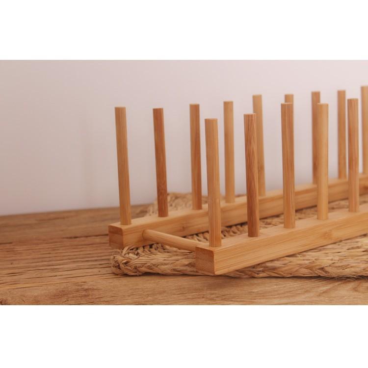 Giá Úp Cốc Chén và Để Sách Decor Bằng Gỗ Tre Tự Nhiên