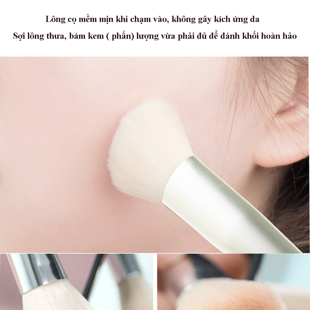 Cọ tạo khối Nhật Bản đầu vát phẳng Miniso Macaroon Series-Contour Brush chính hãng chuyên nghiệp ( màu xanh cẩm thạch ) - MNS089