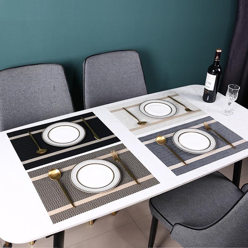 Tấm lót bàn ăn cao cấp nhựa PVC , Miếng lót đĩa chữ Nhật chống thấm nước