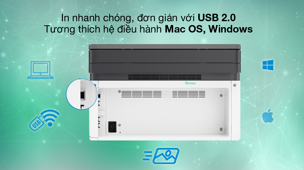 Máy In Laser Đa Năng HP LaserJet Pro MFP 135W (4ZB83A) - Hàng Chính Hãng