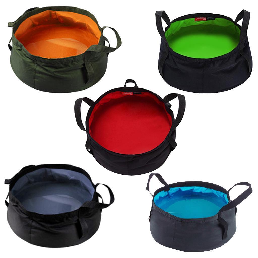 Outdoor Foldable Basin Travel Hiking Camping Picnic Water Bucket Red